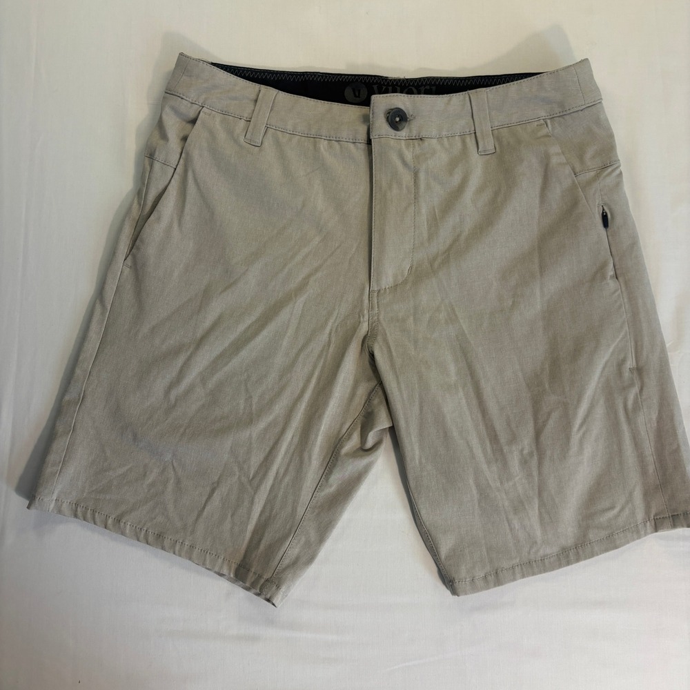 Vuori Aim Shorts Mens 28 Khaki Tan Heathered Performance Stretch Chino V344